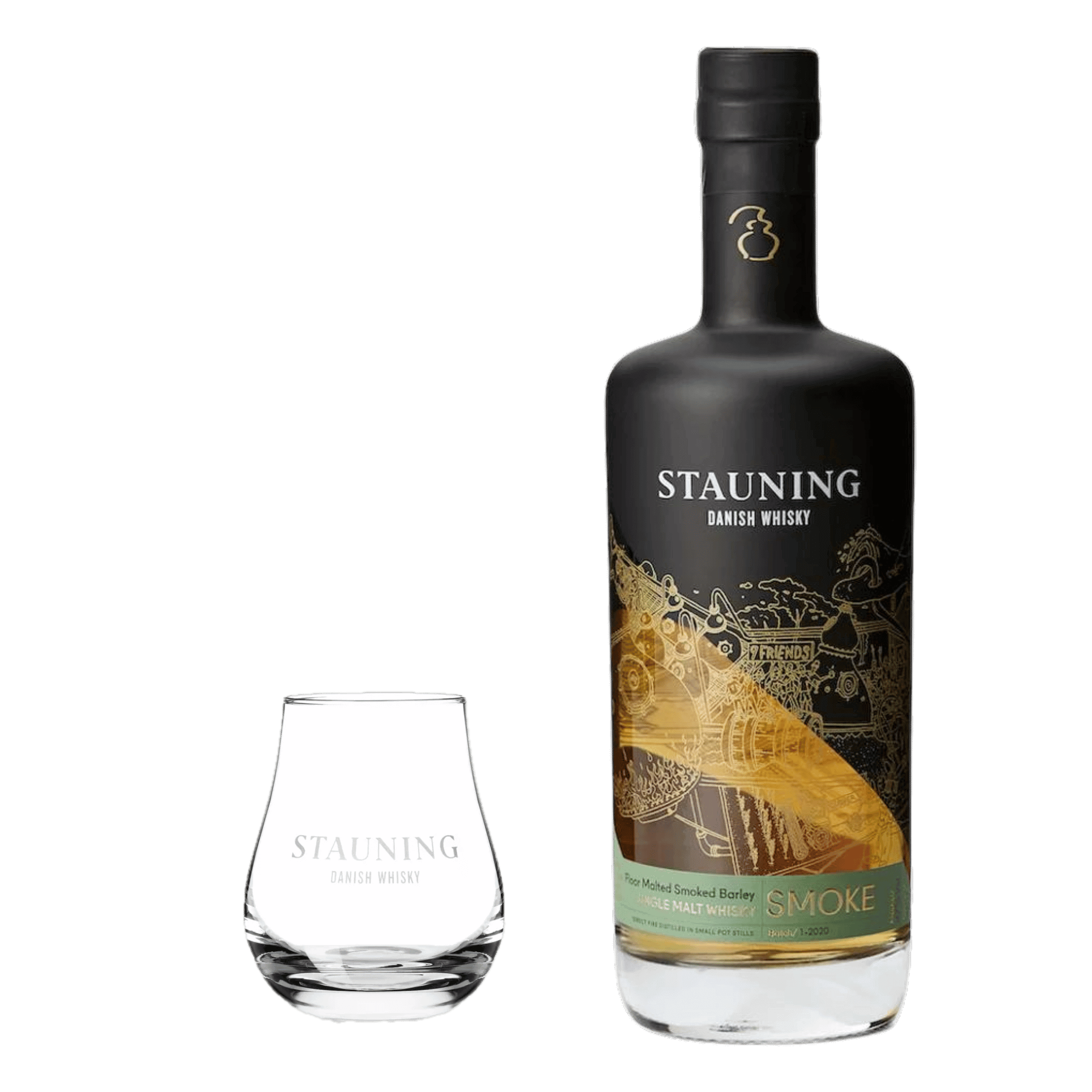 Stauning Smoke Whisky mit Glas – Dänischer Single Malt