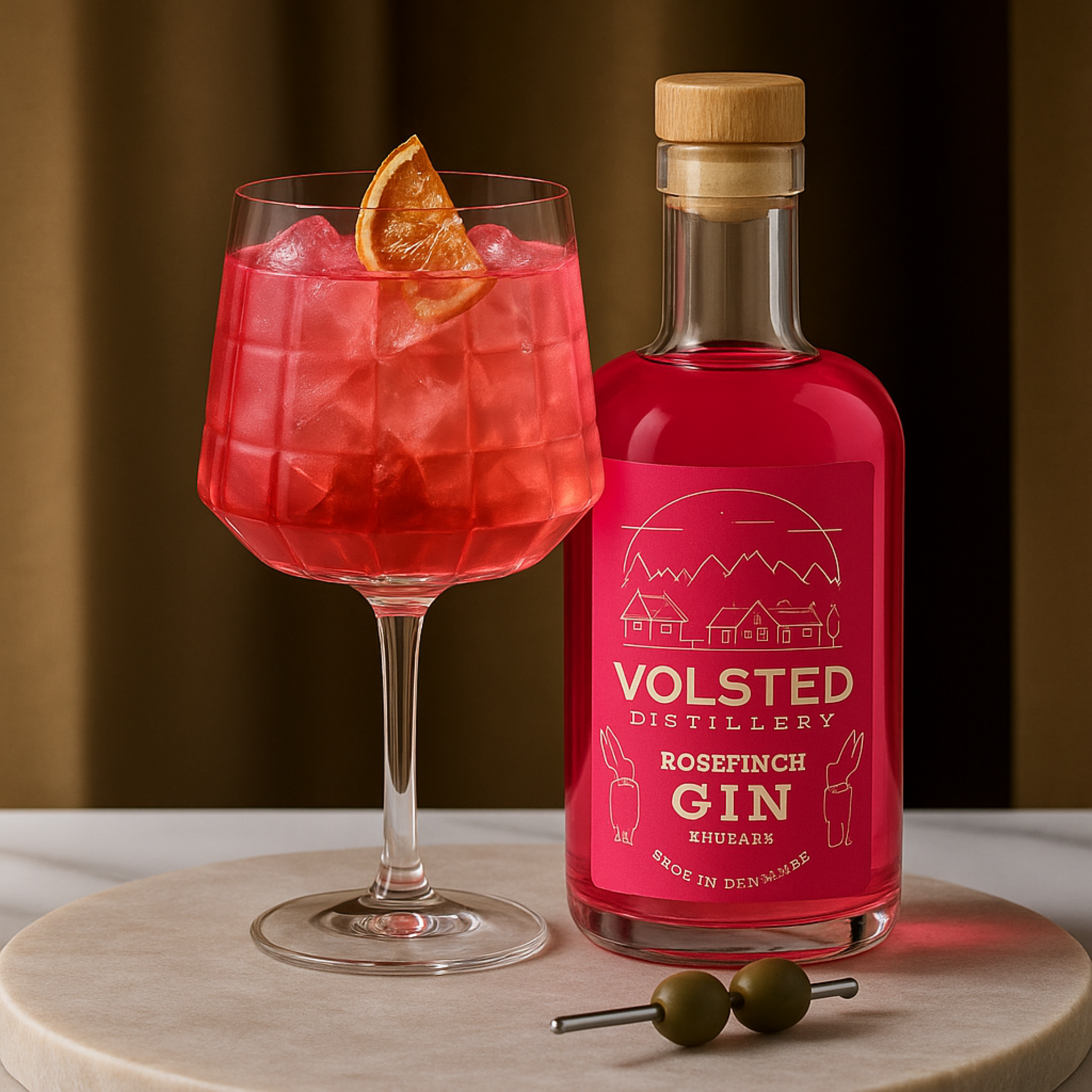 Volsted Rosefinch Gin Set mit 2 Premium-Gin-Gläsern