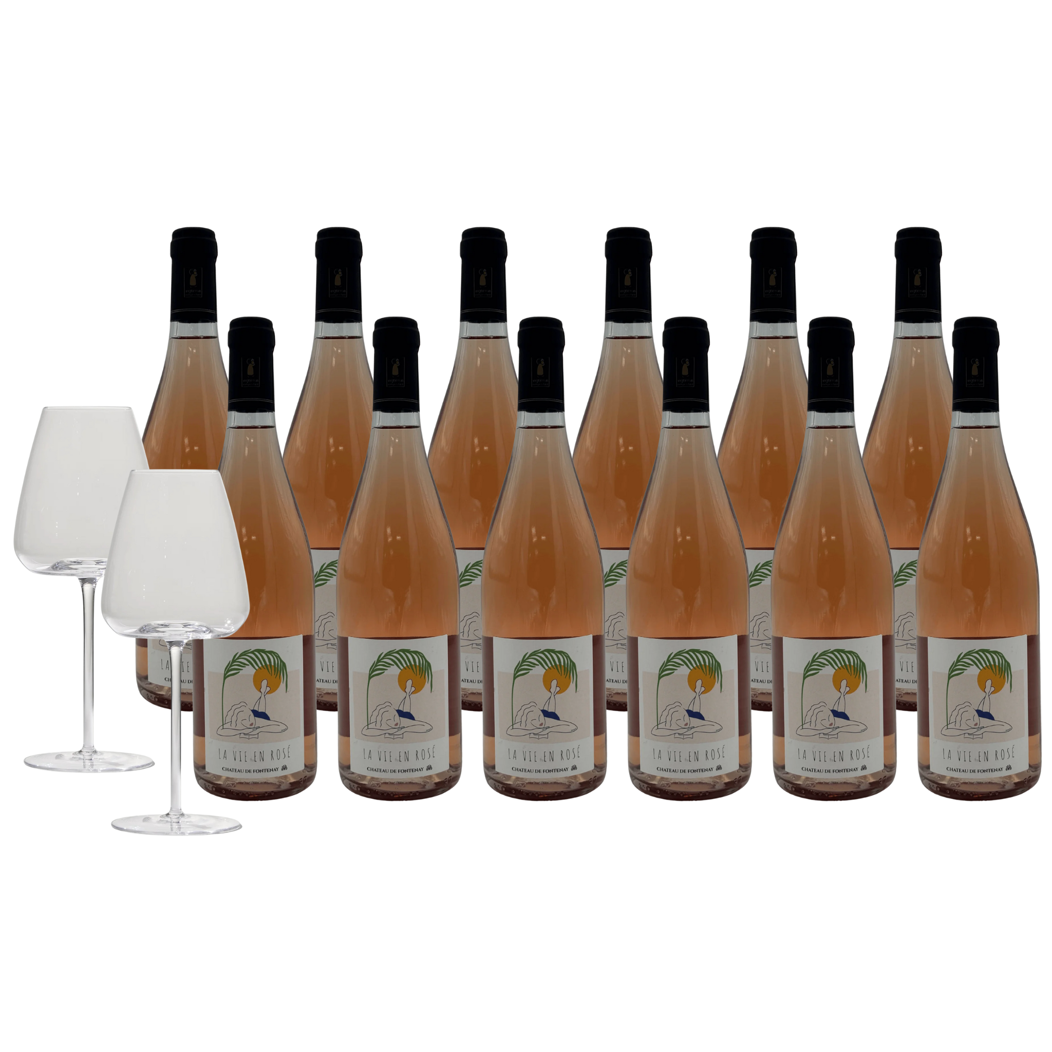 La Vie en Rosé Set – 12 Flaschen + 2 Weingläser
