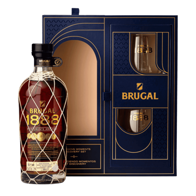 Brugal 1888 Geschenkset mit 2 Gläsern – Exklusive Rum-Geschenkbox