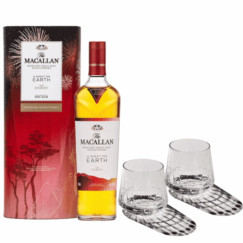 The Macallan A Night On Earth + The Bear Whisky Glas