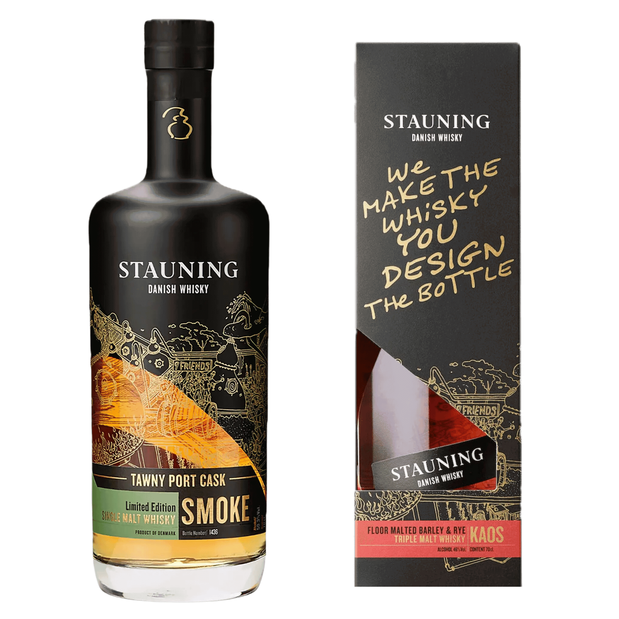 Stauning Whisky Set: Kaos & Smoke Tawny Port Finish