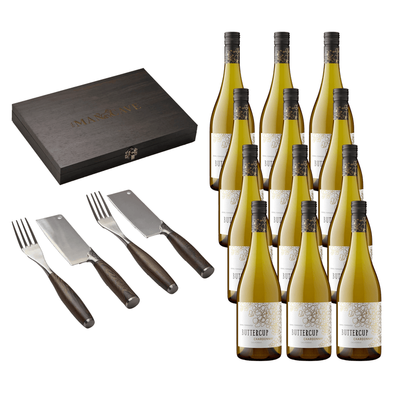 Buttercup Chardonnay – 12 Flaschen + Besteck-Set