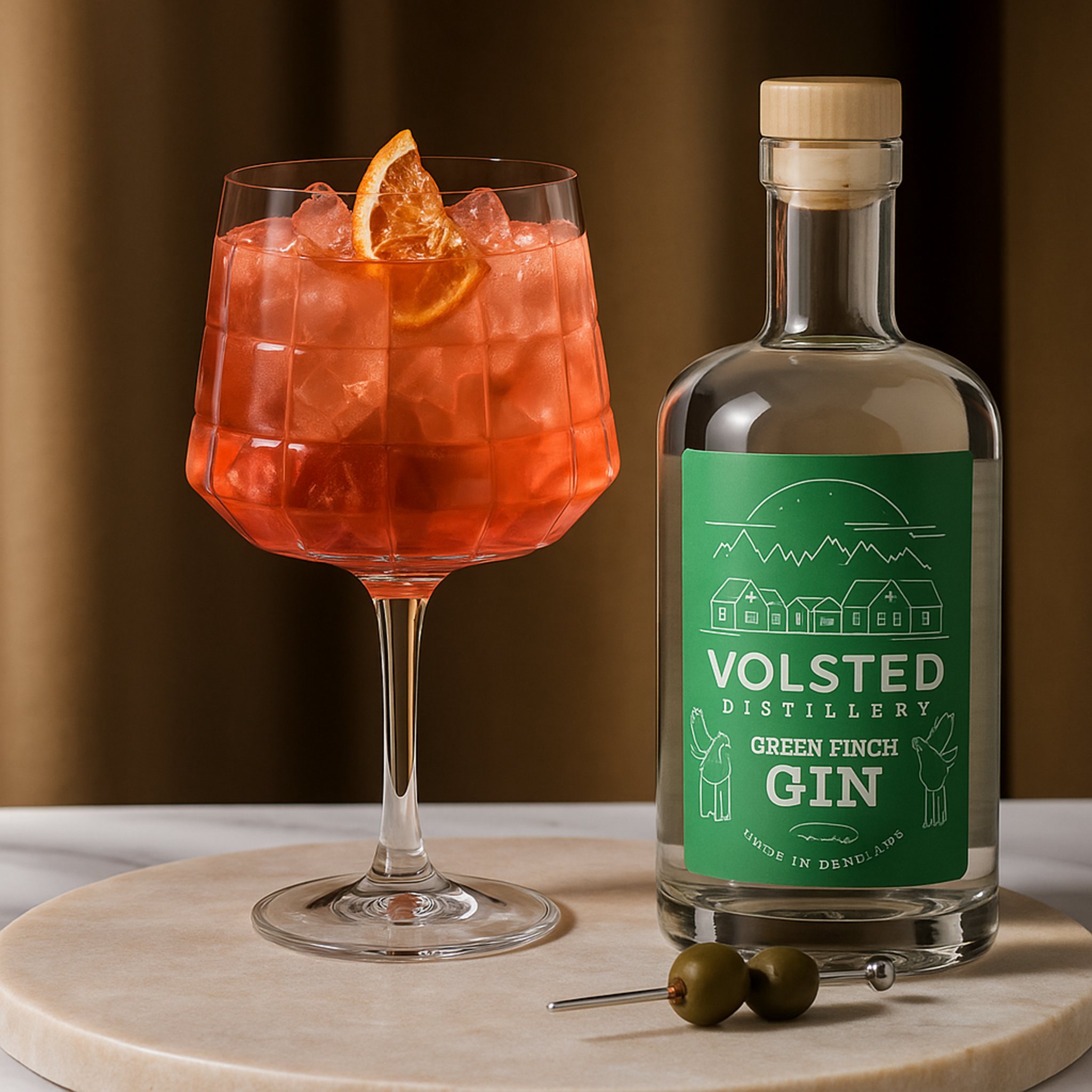 Green Finch Gin-Set mit 2 Gläsern von The Mancave