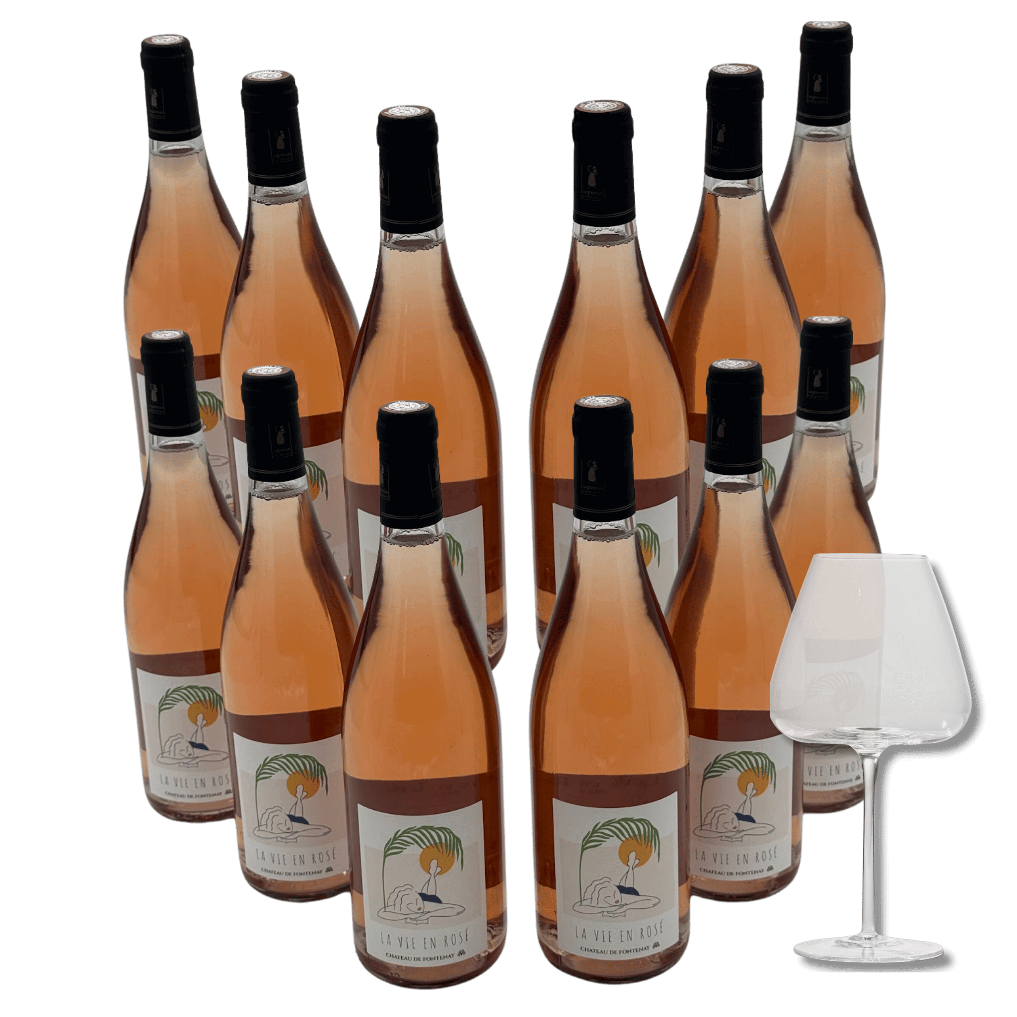 12x La Vie en Rosé + Designer-Glas für nur 999 kr.