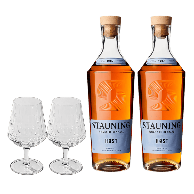 2x Stauning Høst Whisky + 2x The Bullet Whiskygläser