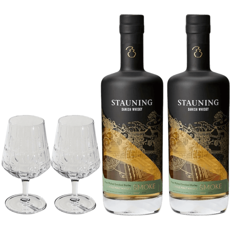 2x Stauning Smoke + 2x The Bullet Whiskygläser
